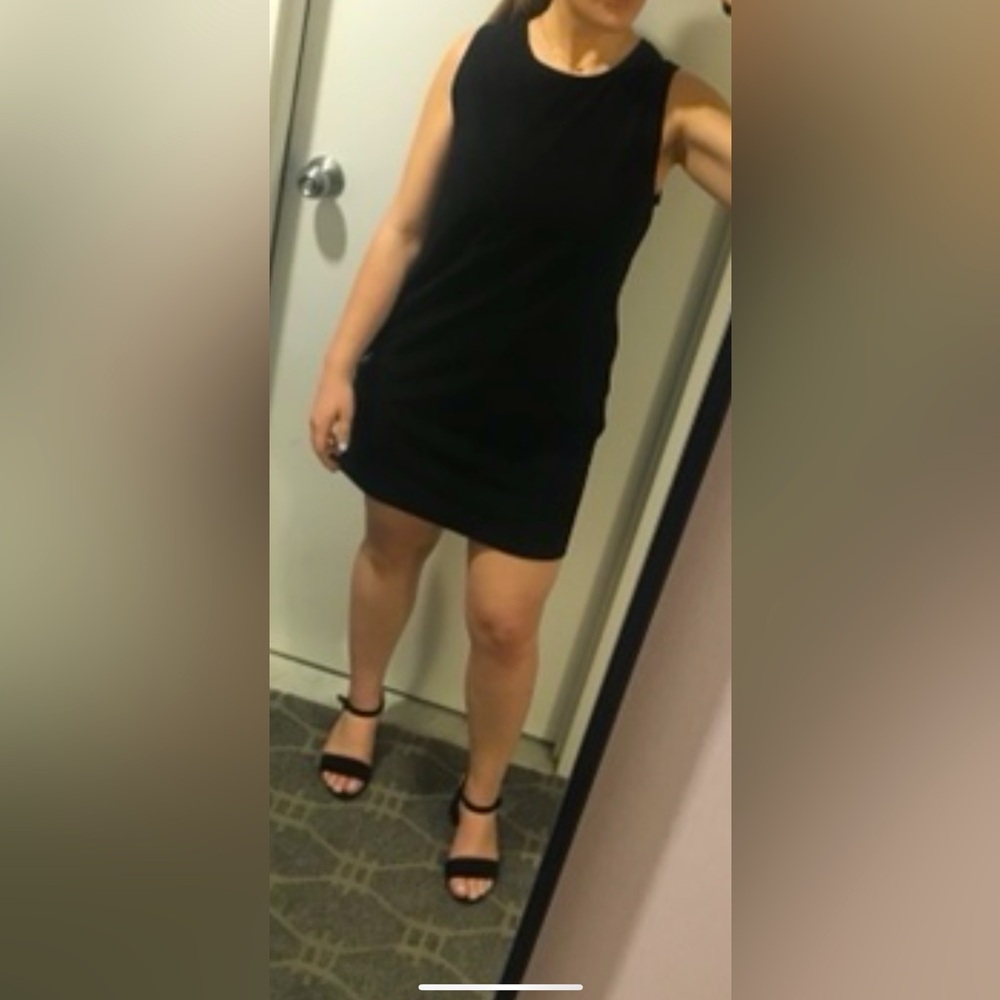 Black suede mini dress
